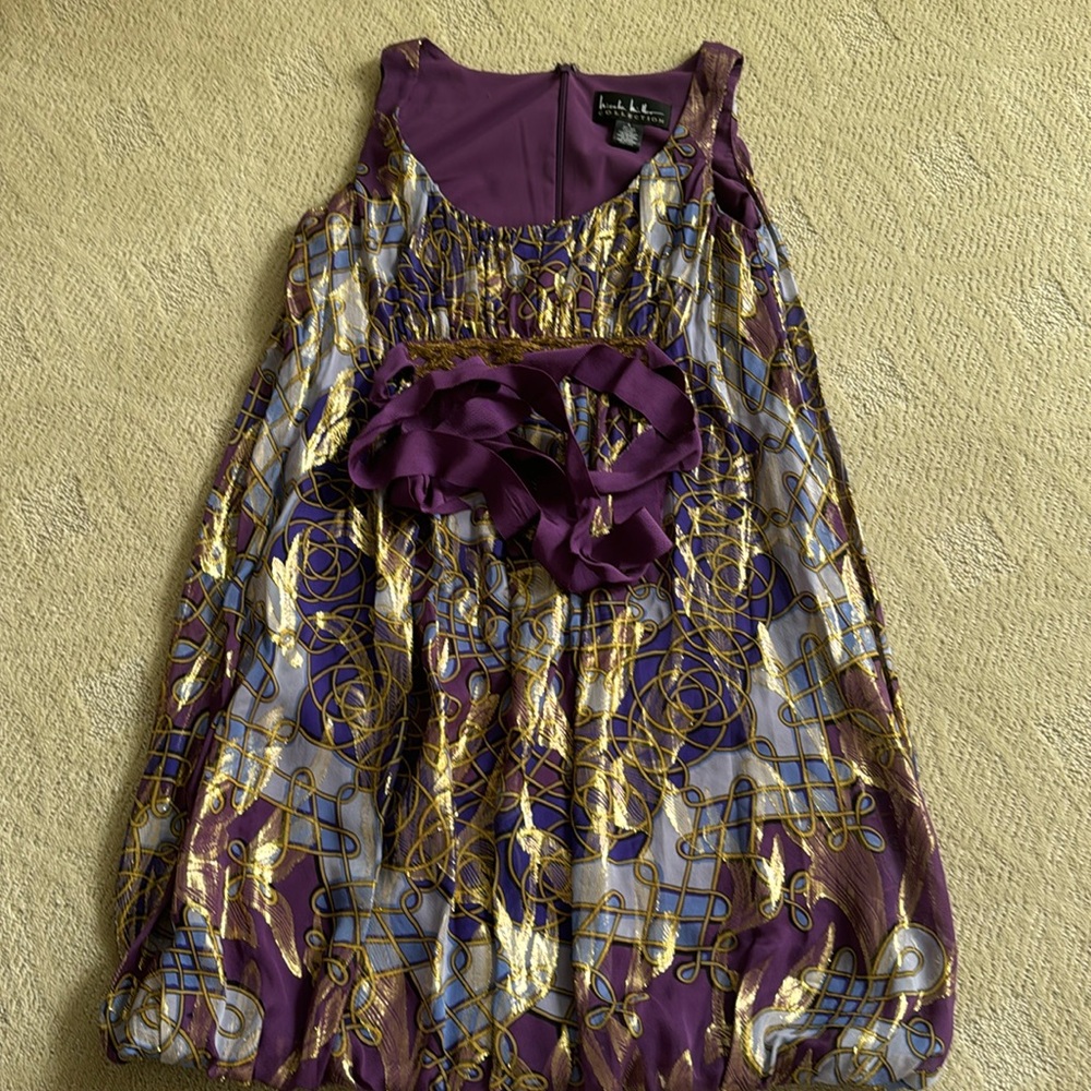Nicole Miller Collection purple bubble cocktail dress